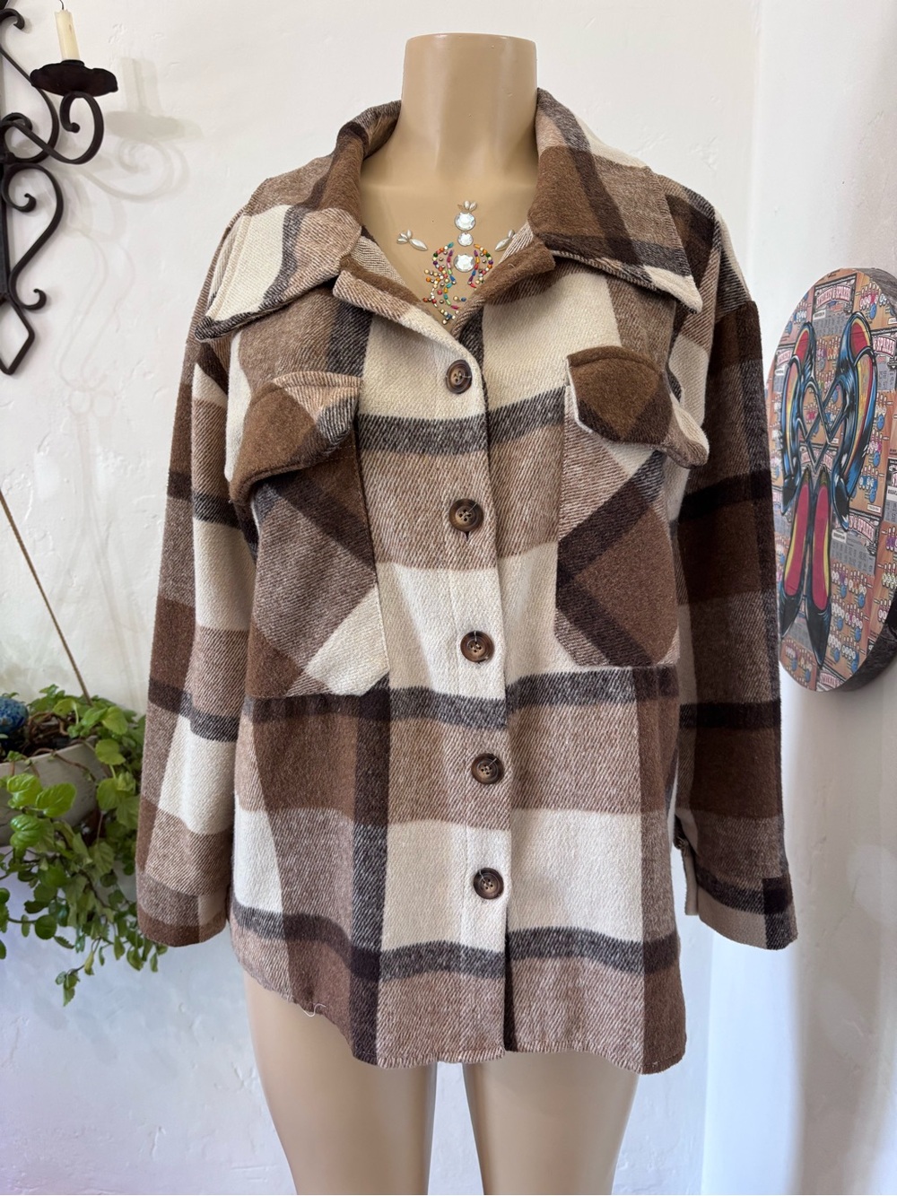 ✨Vintage✨ Women's Brown Plaid Flannel